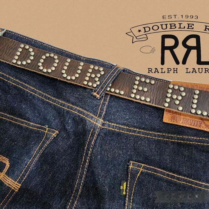ralph lauren studded double rl leather belt made in italy