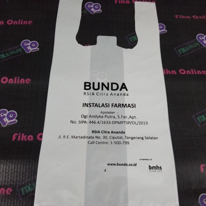 Fika Tas plastik / Kantong Kresek 17x30 cm Sablon