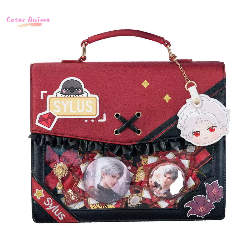 SYLUS COSPLAY DOUJIN BAG GAME LOVE AND DEEPSPACE DOKIDOKI SYLUS ITABAG RED BLACK SCHOOL BAG COSPLAY