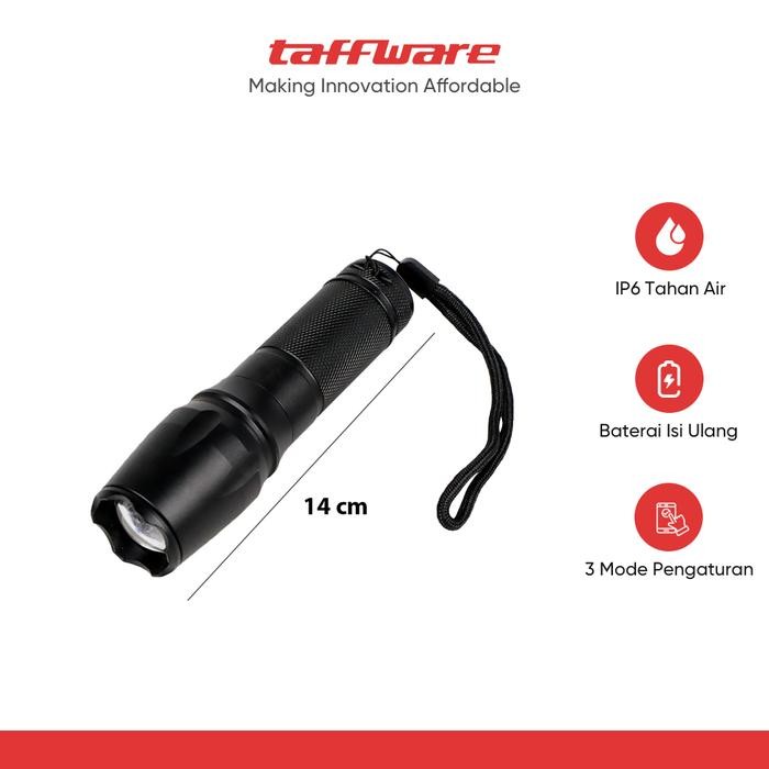 TaffLED Senter Tactical LED Cree XMLT6 3000 Lumens Baterai Charger-E97