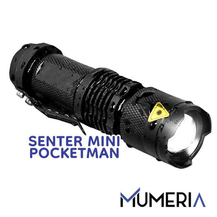Pocketman Senter Mini LED SWAT Police Flashlight 2000Lumens Waterproof