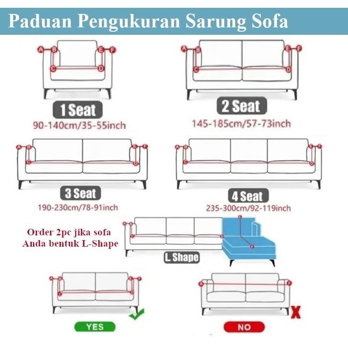 Sarung Sofa Sarung Sofa Polos 1/2/3/4 Seater