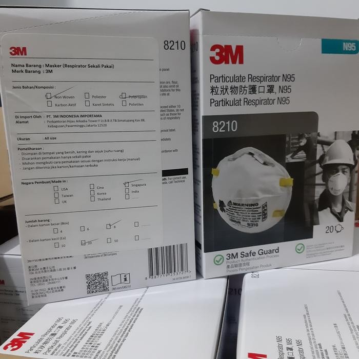 Masker N95 3M 8210 / Respirator Partikulat 3M 8210, N95 Terlaris