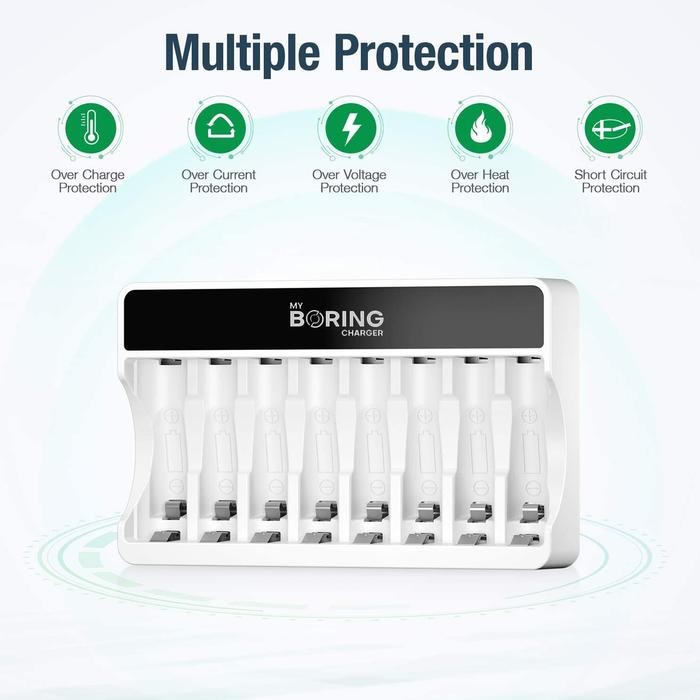 My Boring Charger 8 Slot Aa Aaa Ni-Mh Rechargeable Baterai Charger