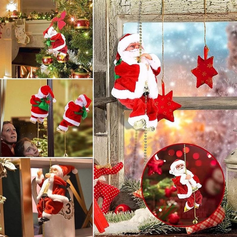 2023 Santa Claus Climbing Rope Electric Climbing Ladder Music Santa Claus Climbing Beads Santa Claus