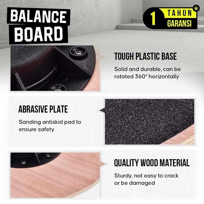 Svrg. Balance Board Wobble Board - Papan Latihan Keseimbangan - Gym Tbk