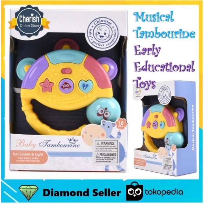q2qh- Mainan Musik Bayi - Musical Tambourine - Mainan Anak 1 Tahun