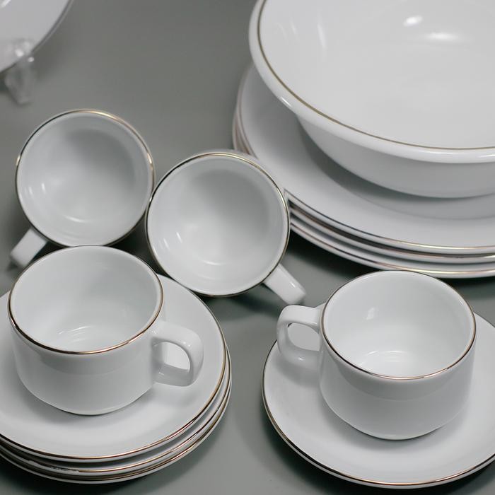 Dinner Set Keramik 21Pcs Lingold Indo Keramik / Peralatan Makan Set / Perlengkapan Makan Keramik