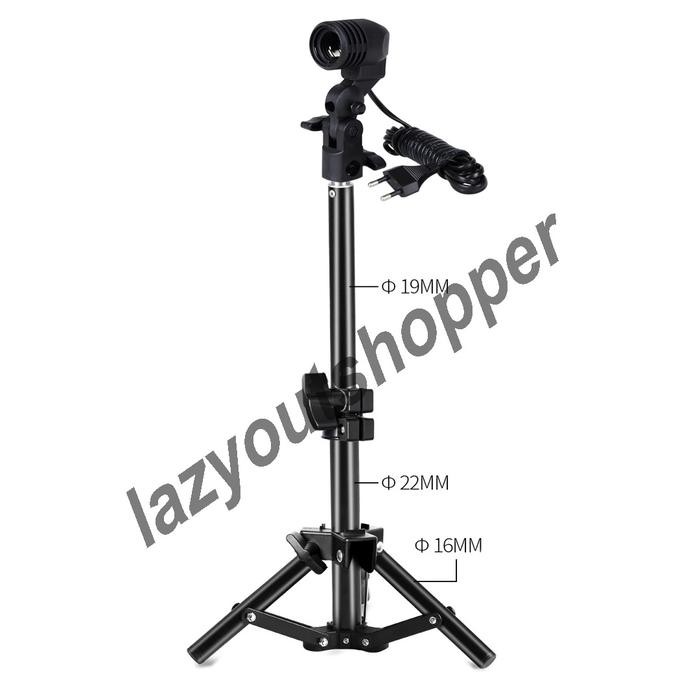 rurg- Light Stand/ Tripod Mini Dengan Lamp Holder Dgn Socket E27