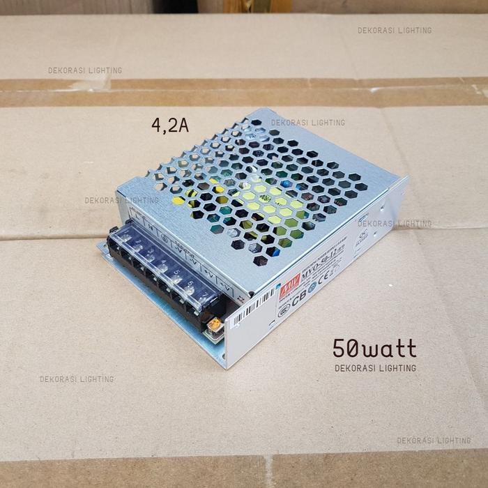 Populer Adaptor Led 12Volt 50Watt 100Watt 200Watt Trafo Power Supply Mean Well Terlariss 