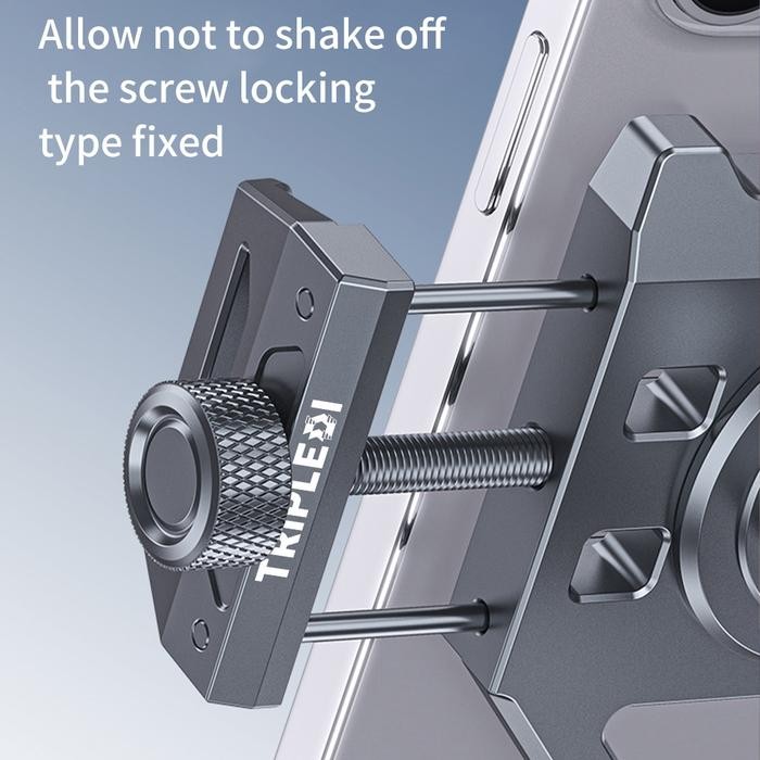 Tripledi Holder Hp Aluminium Td105 Phone Stand Sepeda Motor Motorcycle Tbk
