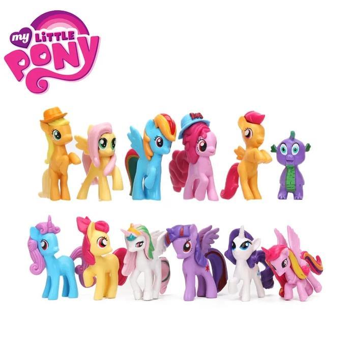 mainan anak boneka figure My little pony set equestria girl topper kue