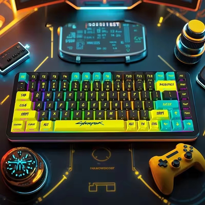 129 Keys Cyberpunk Keycap Cherry Profile Side Engraved Translucent Keycaps Pbt Custom Adapted