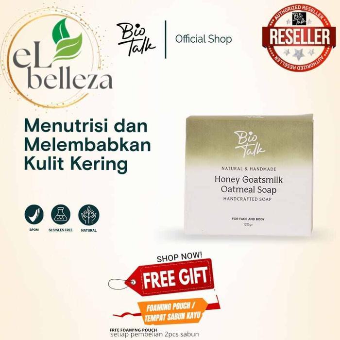 Bio Talk Sabun Natural Herbal Barsoap Honey Goatsmilk Oatmeal Untuk Kulit Kering Eksim Eczema