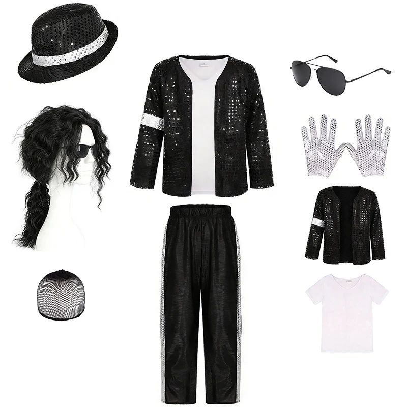 Michael Jackson Cosplay Costume Halloween Cosplay Thday Party Dance Performance Costume Pop Star
