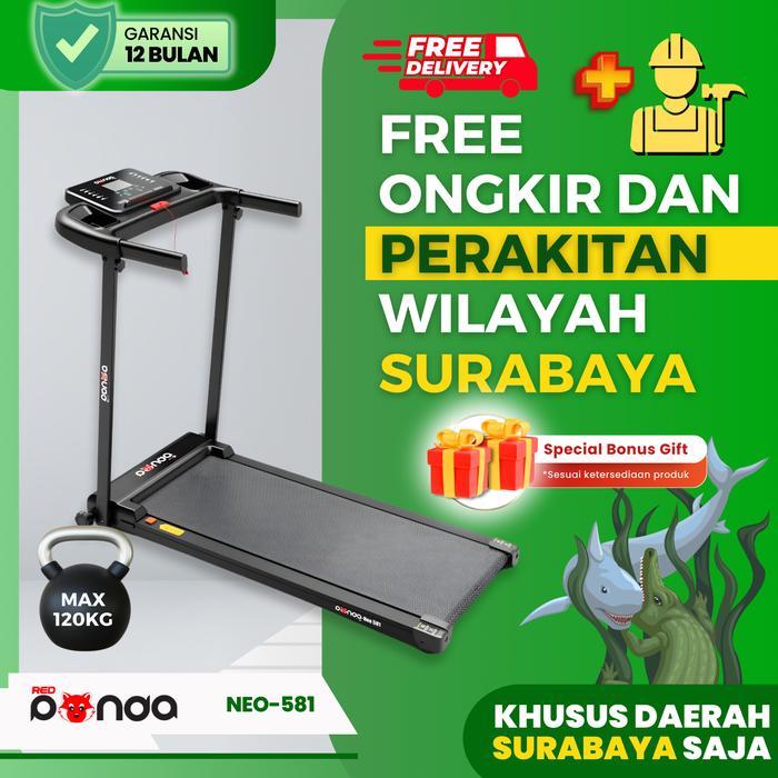 Free Ongkir + Rakit Surabaya Sekitar - Treadmill Listrik RedPanda 581