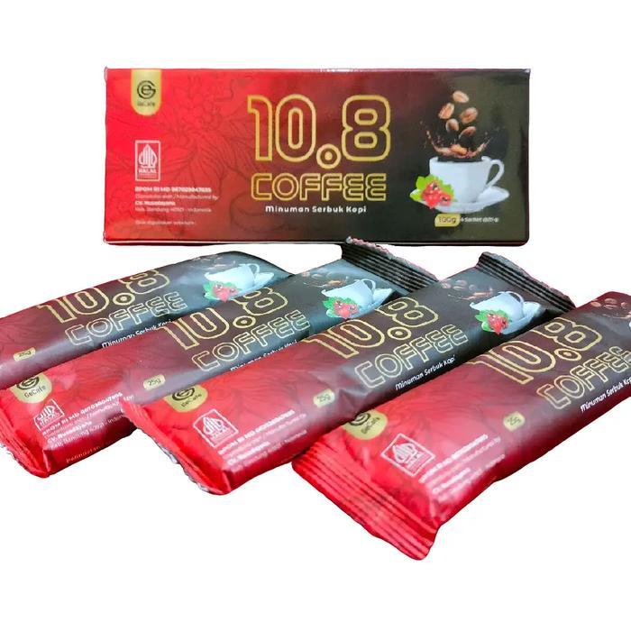 1 Box isi 4 Sachet GeCafe Kopi 10.8 Coffee Ekstrak Ginseng & Guarana Extra Power Fokus Premium Bahan