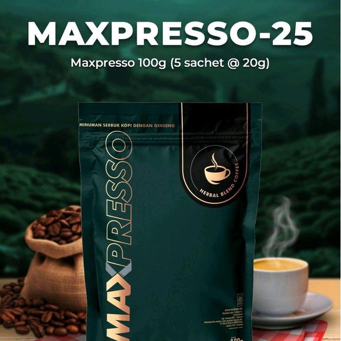 Kopi Maxpresso Herbal Pria Kopi Ginseng Cordyceps Penambah Stamina & Energi