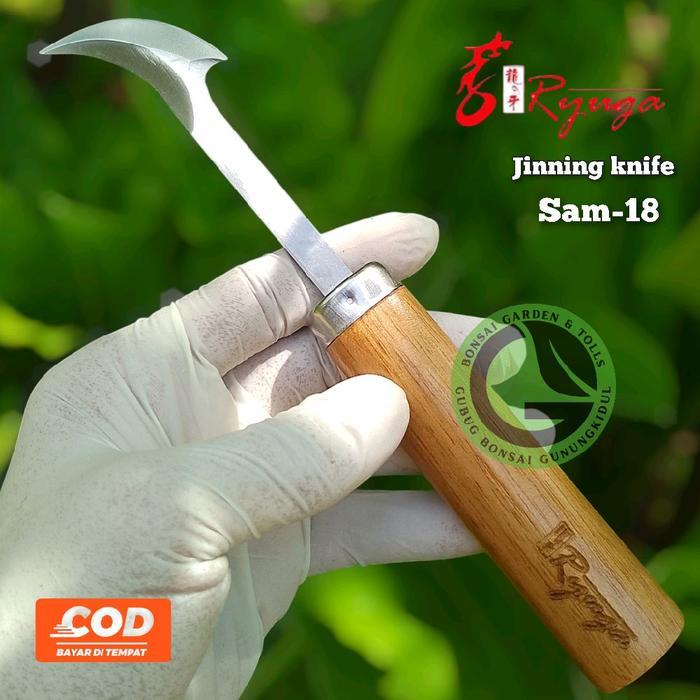 Alat bonsai RYUGA JINNING KNIFE SAM-18, pisau raut carving bonsai