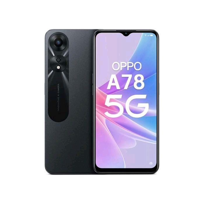 HP OPPO A78 5G 8/128GB - OPPO A78 5G RAM 8GB  ROM 128GB GARANSI RESMI HITAM. - Hitam