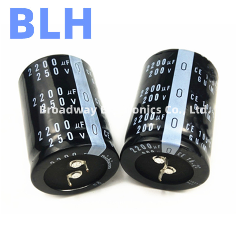 2PCS Aluminum Electrolytic capacitor 200V 250V 1200UF 1500UF 1800UF 2200UF 25*50 30*30 30*35 30*40