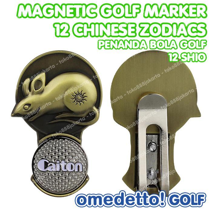 Magnetic Golf Ball Marker Chinese Zodiac 12 Shio Hat Clip Terbaru