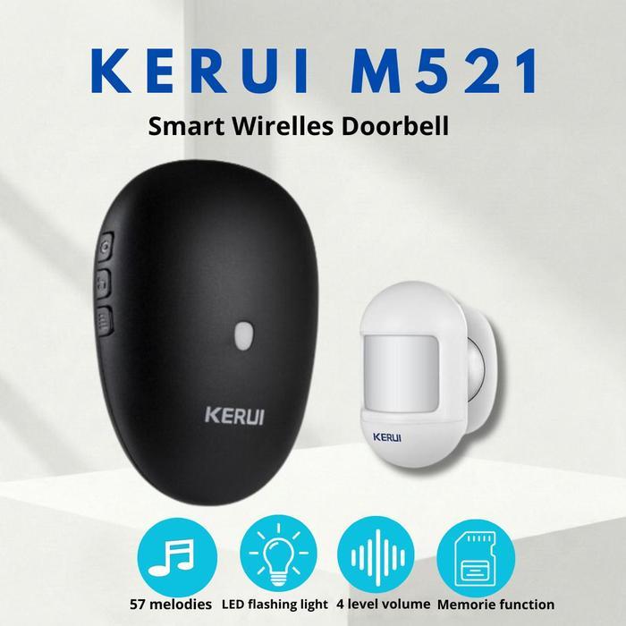 Kerui Bel Sensor Gerak Wireless M521 Bel Rumah Sensor Gerak Mini P831