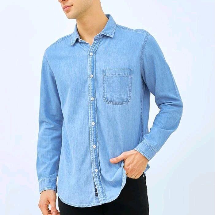 Kemeja Denim Pria Lengan Panjang Lois Jeans Original Kllr417D