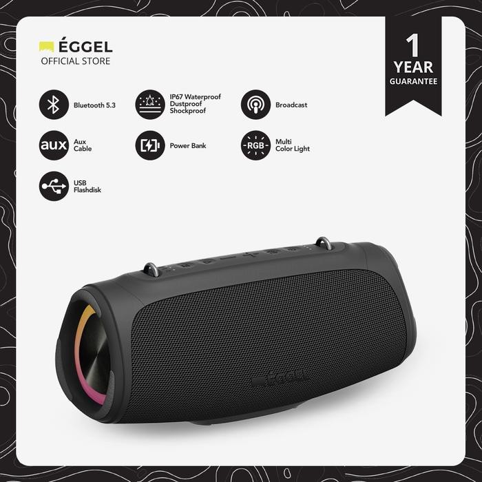 Eggel Terra 3 Max Waterproof Bluetooth Speaker with RGB Lights