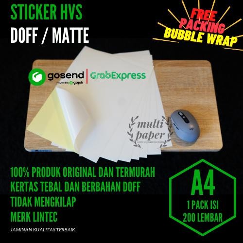 

NEW PRODUK KERTAS STICKER HVS A4 ISI 200 LEMBAR / STIKER DOFF A4 / KERTAS STIKER WARUNG ARA67