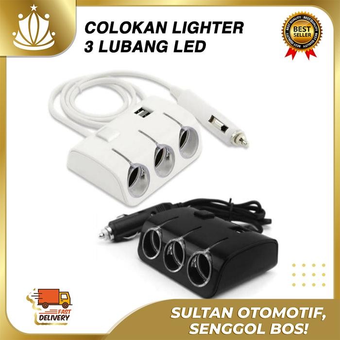Rexus Prokiip - Colokan Lighter Mobil 3 Lubang Usb Casan Charger Hp Tablet Handphone