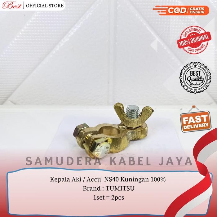 Kepala Aki / Accu Mobil N40/NS40 Kuningan 100% - "TUMITSU"