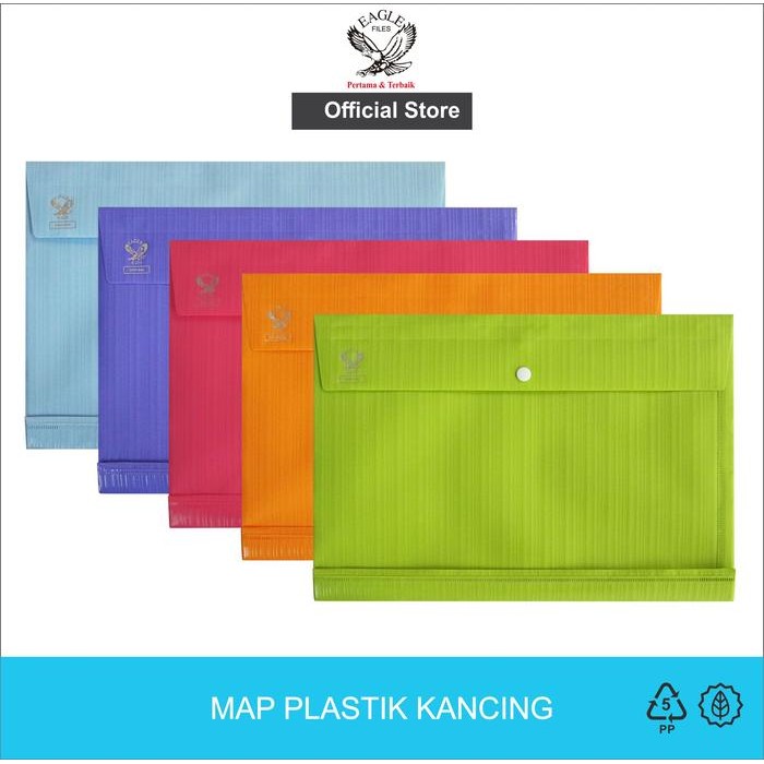 

EAGLE Map Plastik Kancing Opaque F4 (FOLIO) / Data Bag Isi 3 Pcs