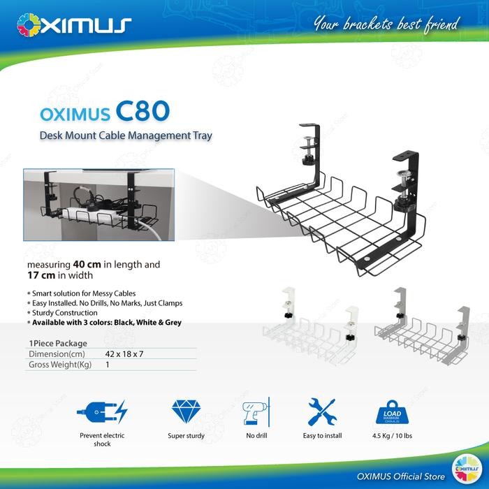 

Desk Mount Cable Management Tray Oximus C80 Alat