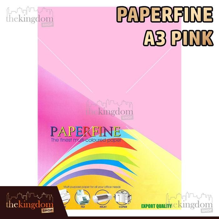 

Paperfine Kertas HVS Warna A3 Pink Isi 500 Lembar Kode Warna 170