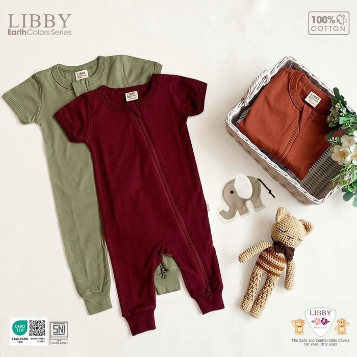 Libby Baby Zippy Suit Pakaian Bayi / Jumper Bayi Libby Zippy Suit Lengan Pendek