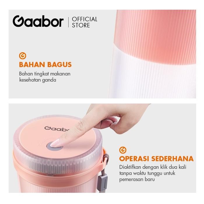 Gaabor Rechargeable Mini Portable Juicer 300Ml Blender Jus Mini