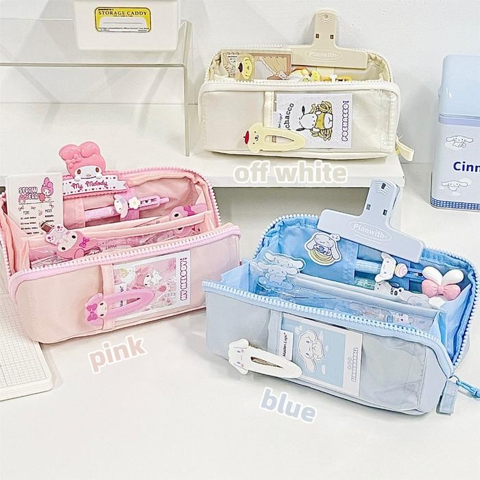 

KOREA STYLE BIG PENCIL BOX ORGANIZER BAG KOTAK PENSIL POLOS LUCU