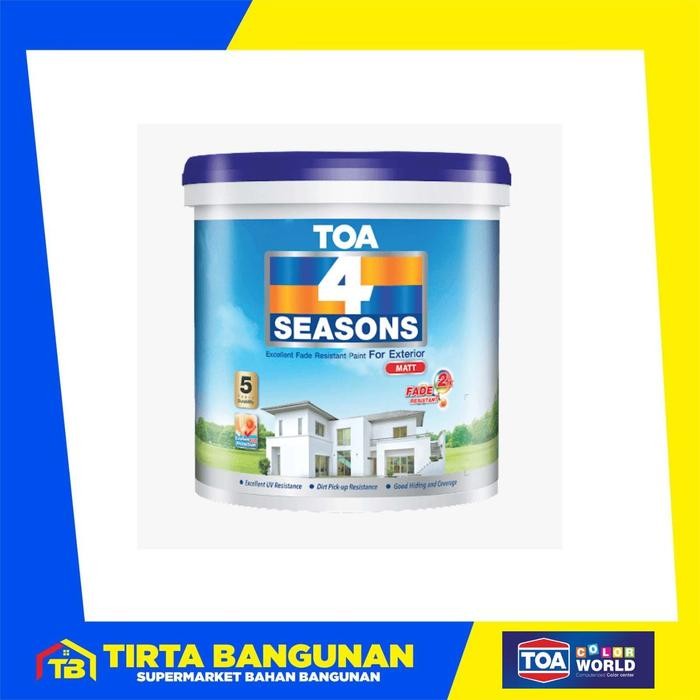 TOA 4 SEASONS CAT TEMBOK / DINDING EXTERIOR BRILLIANT WHITE 2.5 LITER