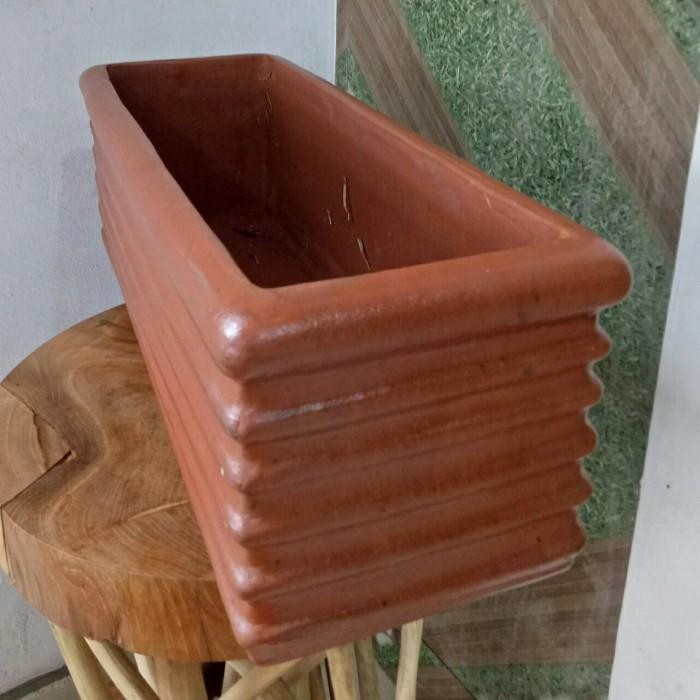 Gerabah - Pot terakota - pot ilin kotak panjang 50cm