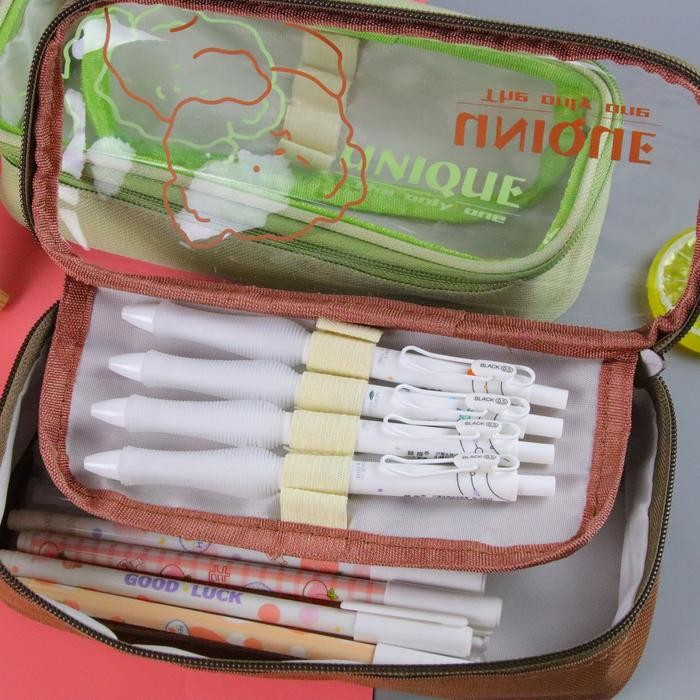 

Sale Kotak Pensil Jumbo Kain Unique / Pencil Case Bear Transparan Flip Sk0101