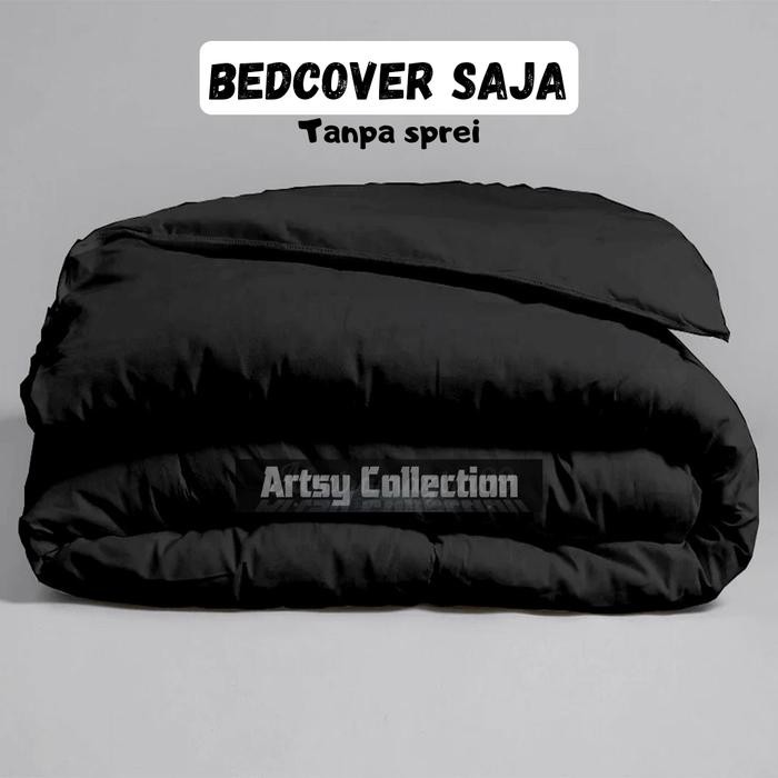Selimut bedcover polos tanpa sprei ukuran KING QUEEN SINGLE putih
