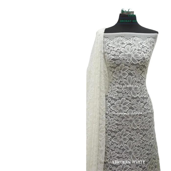 

KAIN BRUKAT KEBAYA STRETCH - BAHAN BROKAT SOFIA FATMAWATI / JAQUARDTRONIC BUNGA GAMILA [HARGA PER