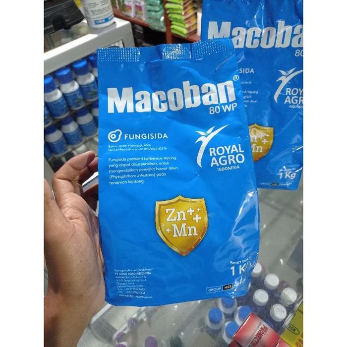 Fungisida Macoban Blue 80 WP Mankozeb Biru kemasan 1 kg