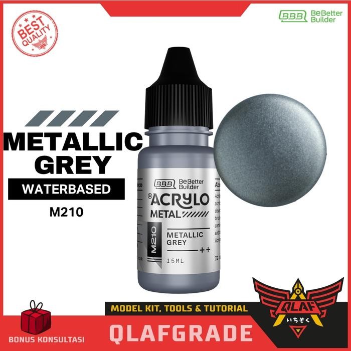 

ACRYLO METALLIC GREY M210 Cat METAL EFFECT Hand brush Airbrush Gundam Acrylic