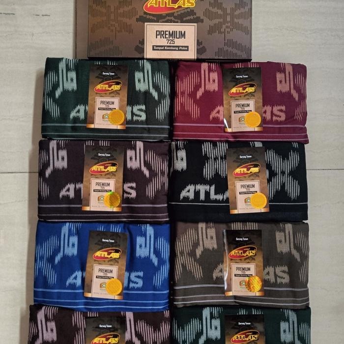 SARUNG ATLAS PREMIUM 725 POLOS TUMPAL KEMBANG