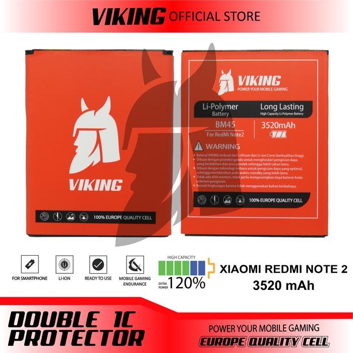 VIKING Baterai Xiaomi Redmi Note 2 BM45 Double Power