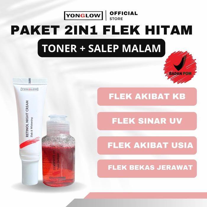 Pilihan- Yonglow Paket 2In1 Flek Noda Bintik Hitam Membandel Melasma Hiperpigmentasi Salep