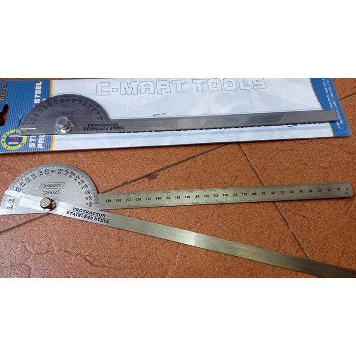 

OJ Busur Derajat Combi Penggaris Stainless Protractor Alat Ukur Sudut