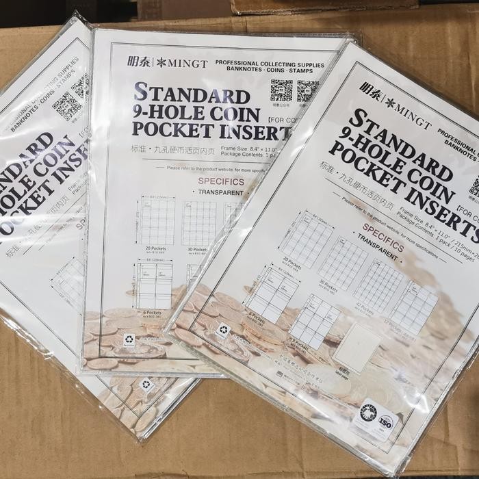 

OJ Refill kapsul koin holder bening mingt 12 pocket kantong transparan